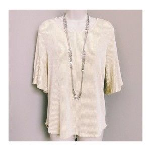 gyft‎ Striped Yellow White Top w/ Buttons